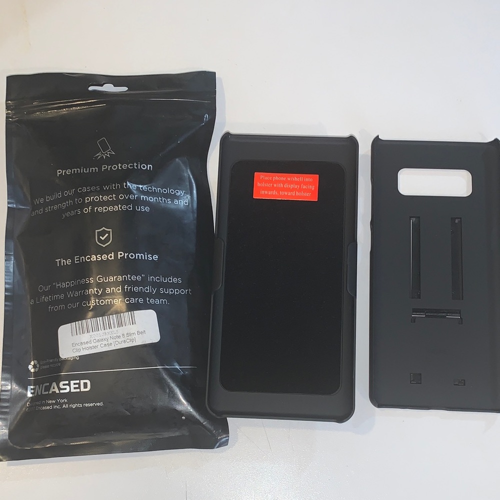 Encased Black Galaxy Note 8 Slim Belt clip holster case ( Dura clip)